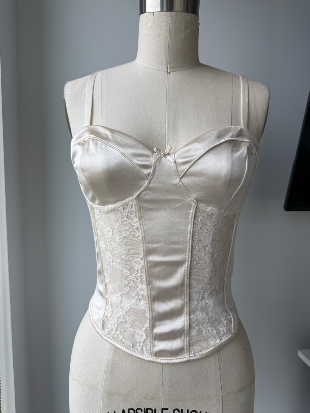 H&M Satin Lace Bustier Top - Ivory